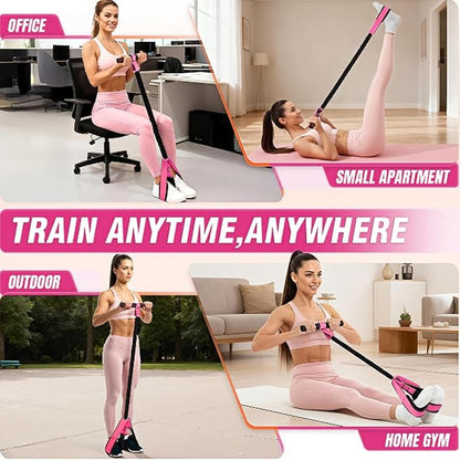 Upgraded Pedal Resistance Bands with Handles, Thickened Latex Tubes and Soft Foam Fabric Foot Pedal for Abdomen, Waist, Arm, Core/ABS, Leg Workout,Sit Up Exercise Equipment for Women