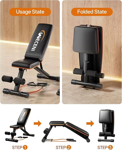 Adjustable Weight Bench,Adjustable weight bench, Multi-Functional Foldable workout Bench Press with 660 LBS Capacity, Strength Training Equipment gym for Home, Full heavy duty fitness bench gym at home.
