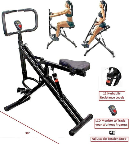 Abdominal AB Core Fitness Upright Squat Glutes Exercise Home Gym Workout Machine Full Body Core Training Fitness System 12 Hydraulic Adjustable Levels Cardio Strength Training