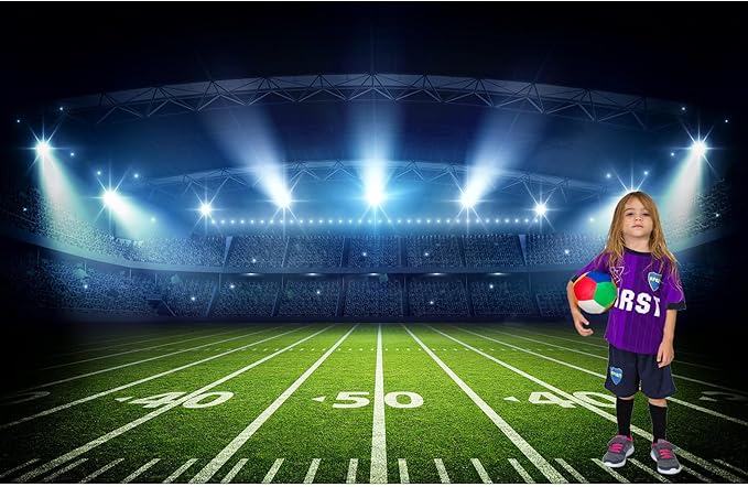 Soccer Stadium Backdrop Stadium Soccer Field Competition Fans Night Spotlight Photography Background Football Match Wall Backdrop for Adults Man Boy Birthday Party Photo Shoot Props Decor 20x10ft