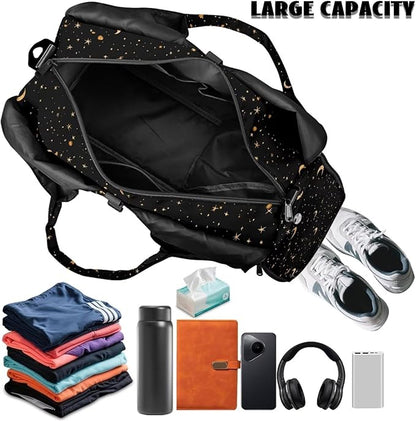 Gym Bag with Yoga Mat Holder Large Tote Bag With Multi Pockets for Women Men Dry Wet Separated Pocket Carryall Yoga Tote Bag for Pilates Travel Workout Office