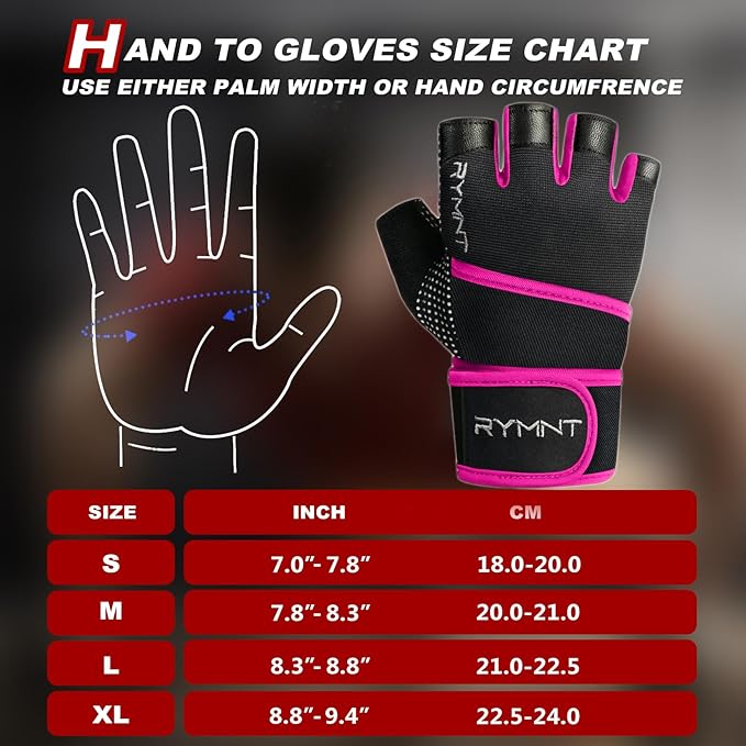 Workout Gloves with Wrist Wrap Support, Weight Lifting Gloves with Full Palm Protection & Extra Grip for Men Women Gym Exercise, Fitness, Weightlifting, Pull ups