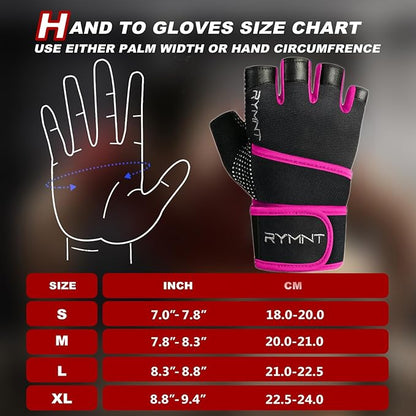Workout Gloves with Wrist Wrap Support, Weight Lifting Gloves with Full Palm Protection & Extra Grip for Men Women Gym Exercise, Fitness, Weightlifting, Pull ups