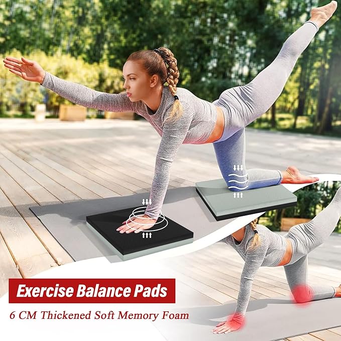 Balance Pad 19.68" * 15.75" * 2.4", Extra Large Foam Balance Board Stability Pad Non-Slip Exercise Foam Pad for Rehabilitation Stability Workout Knee and Ankle Exercise Strength Training