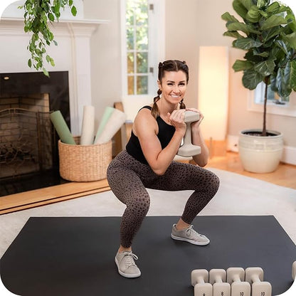 WeGym SafeGrip Square Dumbbells with Anti Slip Handles, Aesthetic Free Weights for Home Workouts, Stable Design Prevents Rolling during Floor Exercises - Set