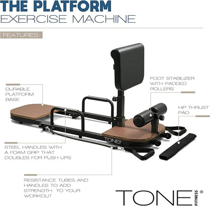 Tone Fitness Foldable Hip Thrust & Glute Exercise Machine | Adjustable Sissy Squat, Core & Leg Trainer | Multiple Colors
