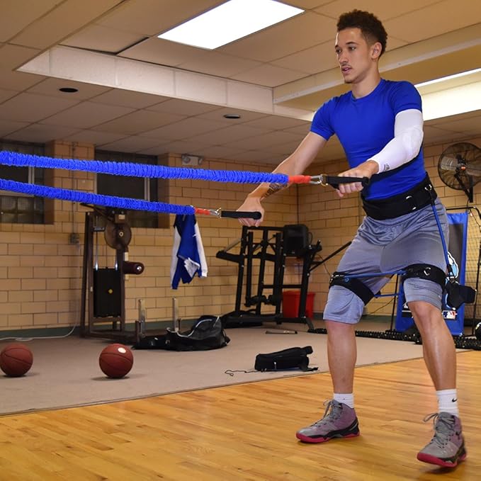 Acceleration Speed Cord Bungee Multi-Sport Resistance Training Kit - Improve Strength, Power, Agility, Vertical Jumping, Sprint Speed – 3 Waist Belt Sizes (S, M, L) Available - Kinetic Bands