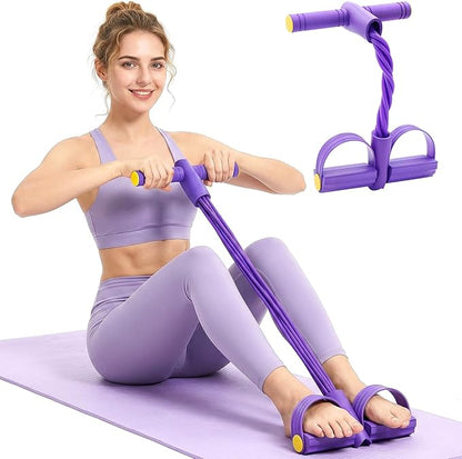Pedal Resistance Band with Handles, Enhanced 6-Tube Foot Pedal Resistance Band, Multifunction Tension Rope for Full Body Workout, Manual Tension Training Pedal for Arms Legs Abs Waist Home Gym