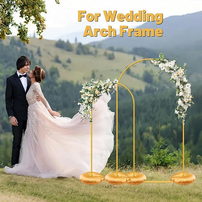 8 Pcs Golden Water Bags for Weight, Upgraded Weights for Backdrop Stand, Balloon Arch Weights for Wedding Birthday Party Arch Backdrop Stand, Metal Arch Frame Base, Thickened Water Fillable Base