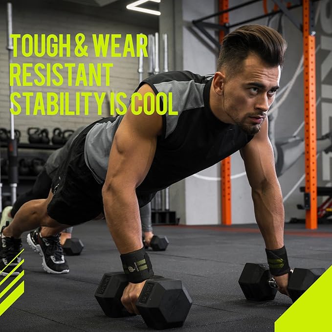 Slim Panda Wrist Wraps for Powerlifting & Weightlifting - Adjustable 18" Straps with Thumb Loops | Heavy Duty Wrist Support for Deadlift, Bench Press, Squats, 1 Pair