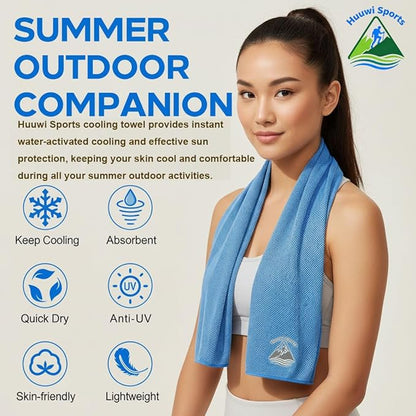 Cooling Towel 4 Pack, 40"x12" Ice Towel for Instant Relief, Microfiber Chilly Towel for Sports, Gym, Running, Yoga, Golf, Camping, Fitness (Mix 2)