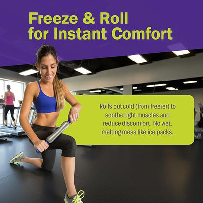 GoFit Polar Roller Cold Massage Bar Stainless Steel Cryotherapy Muscle Roller for Pain Relief and Recovery Smooth Rolling Ice Therapy Tool for Legs Arms Back Portable Freezer Ready with Manual