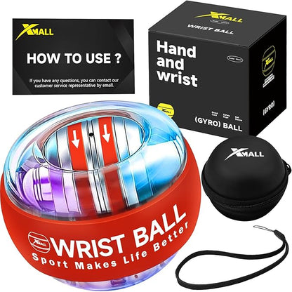 XMALL Torque Ball Hand Exerciser, Grip Strength Trainer, Auto-Start Colorful Lighting, Forearm Strengthener, Hand Strengthening Devices, Wrist Power Gyro Ball, Wrist Strengthener, Finger Exerciser