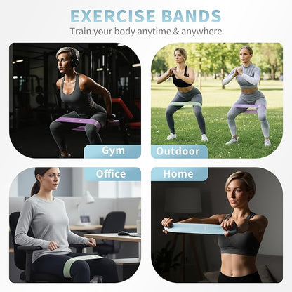 Latex Free Hypoallergenic Silicone Resistance Loop Bands - Non-Slip Glute Booty Elastic Bands for Women, Multiple Packs & Resistance Levels for Home Gym Yoga Pilates Workout & Stretching
