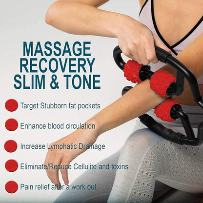 Muscle Roller for Muscles Deep Tissue/w Drawstring Gym Bag | Cellulite Remover Myofascial Massage Tool - Tennis Elbow Massager, Calf, Leg n Forearm Roller I High Density Foam Roller