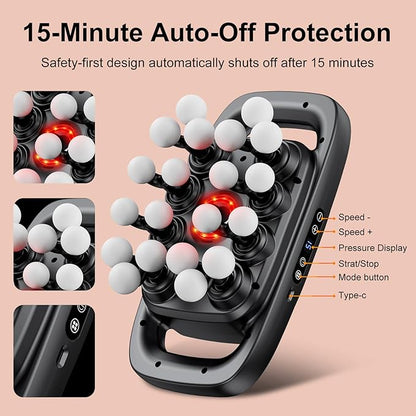 Deep Tissue Massager Gun for Back, Shoulder and Neck Pain Relief, Powerful Shoulders, Back Massager, Legs, Foot Massager & Full Body Muscle Recovery with 20 Massage Heads, 3 Modes & 30 Speed
