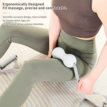Fitness Peanut Massage Ball,Silicone Material,with Pull Rope,Fascia Ball,Double Lacrosse Massage Ball,Deep Tissue Massage Tool,Myofascial Release,Muscle Relaxation, Acupoint Massage(Grey)