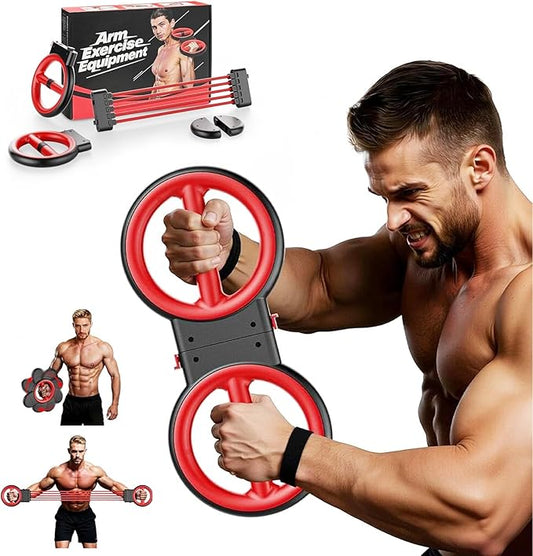 ADISTAR 3-IN-1 Multifunctional Rotator Burn Machine - 360° Spinning Arm Workout, Dumbbell & Adjustable Chest Expander, Forearm Exercise Equipment, Portable Home Gym with Resistance Band & Weight Stack