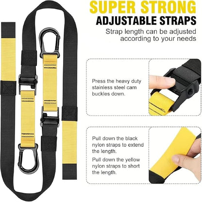 Suspension Trainer Kit, Home Gym System for Full-Body Workout, Adjustable Training Straps for Indoor & Outdoor Use, Supports 500Lbs, All-in-One Portable Fitness Equipment