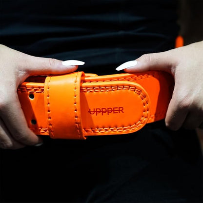 UPPPER Weight Lifting Belt - Double Prong 4” to 2.5” Tapered Premium Lifting Belt for Men and Women - Ultimate Back Support For Weightlifting and Powerlifting | Premium Fitness Gear