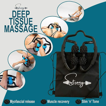 Foam Roller Deep Tissue Massager | Myofascial Massage Tools with Drawstring Gym Bag | Muscle Roller for Legs | Fit Roller Pro, High Density Foam Trigger Point Leg Circulation Massager