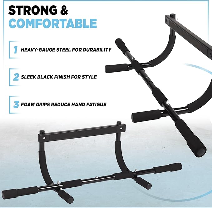 Stamina Products Multi-Function Pull-Up Bar for At-Home Upper-Body Workouts with 12 Grip Options for Targeting Chest, Shoulders, Back, Arms or Core