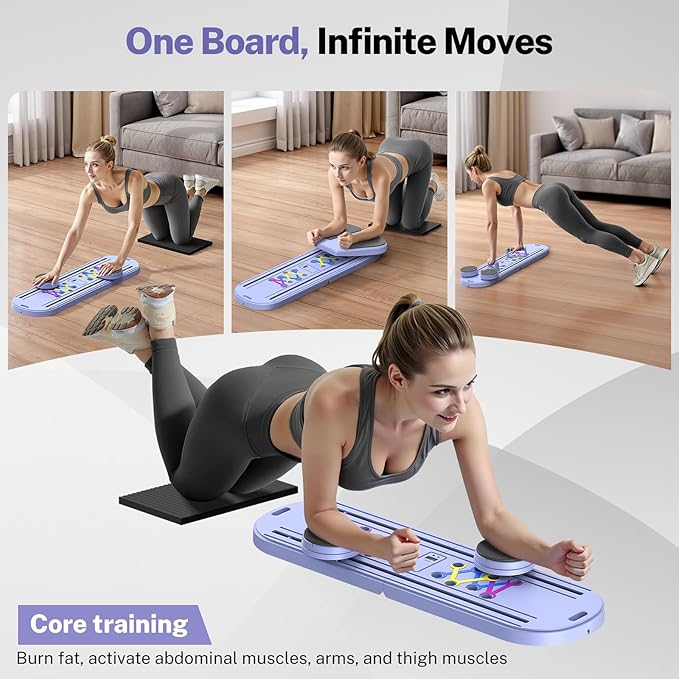 Pilates Board,Foldable Pilates Reformer Equipment with Timer, Multi-Purpose Portable Pilates Reformer Machine Home Pilates Kit for Home Workout,Fitness,Exercise,Abs