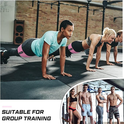 24 Pcs Fabric Resistance Bands for Working Out Strength Exercise Bands for Women Men Resistance Loop for Legs and Butt, Yoga, Pilates, Rehab, Fitness and Home