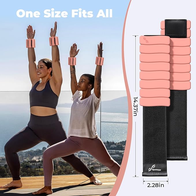 Sportneer Ankle & Wrist Weights Set of 2 (1LB/2LB Each) for Women Men Comfortable Arm Leg Weight for Pilates, Running, Walking, Workout, Yoga, Water Aerobics, Pool Exercises