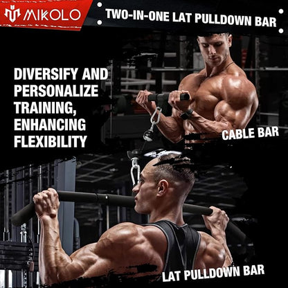 Mikolo Upgraded Weight Lift Pulley System - LAT Pulley Attachments with Adjustable Length Cable for Full Body Training, Home Gym Set