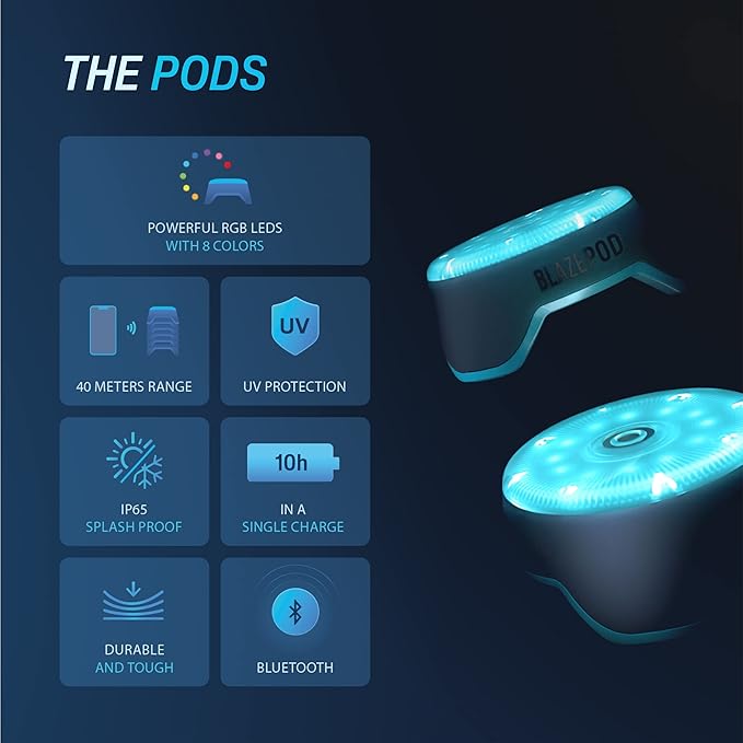 BlazePod Reaction Training Kit Smart Pods for Speed, Agility & Cognitive Drills - Pro-Level Training for Athletes, Trainers, Therapists & Coaches - App Access Included