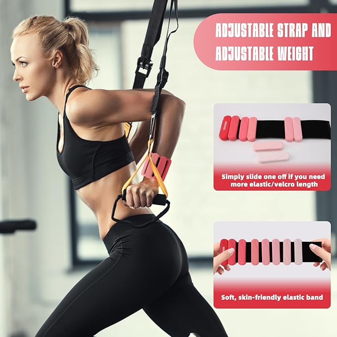 Ankle Weights for Women Men, Silicone Wrist Weights Set of 2 - Wearable Leg Weights/Arm Weights Ideal for for Home Gym Workout, Running, Yoga, Pilates, Barre, Exercise, Strength Training