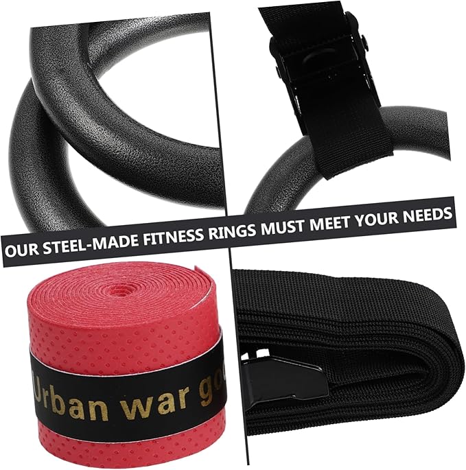 BESPORTBLE 2 Pcs Sturdy Gymnastics Rings Workout Exercise Handles for Fitness Home Gym Equipment Durable Wear-Resistant Random Color