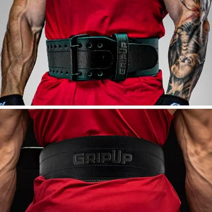 Powerlifting Belt 10mm Thick Genuine Leather 4” Heavy Weight lifting Gym Belt Back Support Strength Training Squats Workouts Fitness Bodybuilding Deadlifts Weightlifting Men Women