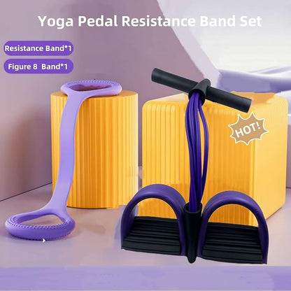 Resistance Bands for Exercise,6-Tube Elastic Yoga Pedal Puller Resistance Band, Natural Latex Tension Rope Fitness Equipment, for Abdomen/Waist/Arm/Leg Stretching Slimming Training