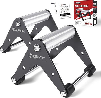 Push Up Bar - Heavy-Duty Stainless Steel Pushup Stands with Non-Slip Base, 500LB Capacity, Portable Home Gym Equipment for Strength Training & Floor Workouts