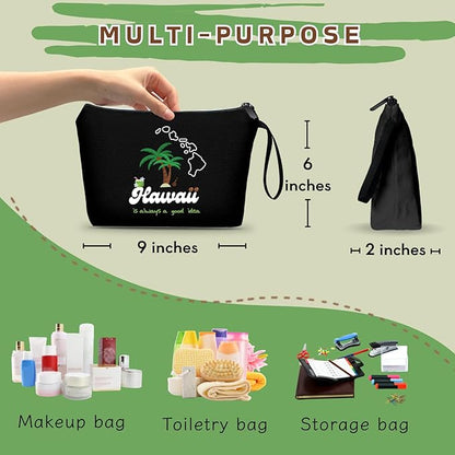 Hawaii Gifts Makeup Bag Travel Birthday gifts for Women, Traveler, Coworker, Daughter, Mom, Sister,Friend