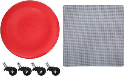4 Wheel Abdominal Exerciser with Slide Disc, Multi - Directional Core Workout Equipment, Quiet PVC Wheels for Home Gym, Full - Body Toning Fitness Roller for Men and