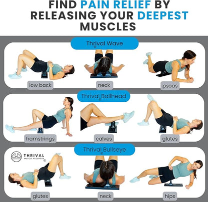 Thrival Relief Pro - Fully Adjustable Psoas and Iliacus Muscle Release Tool for Hip Flexor, Back, Glute and Neck Pain - Trigger Point and Myofascial Release Tool - Carbon Black