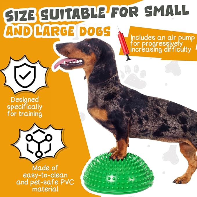Shappy 8 Pcs Balance Pods for Dog Agility 6.3 x 6.3 x 3.15 Inches Training Platform Dog Exercise Equipment with Pump Pet Workout Tool for Strength, Body Balancing Core, Stability Rehabilitation