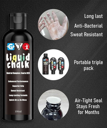 Liquid Chalk Mess-Free Gym Chalk 7’s Quick-Drying for Weightlifting, Gymnastics, Rock Climbing, Pole Dancing Sweat Resistant and Long Lasting for Stronger Hand