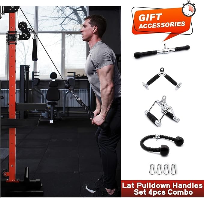 RitFit Multi-Function Garage & Home Gym Package Includes 1200LBS Power Cage PPC03/P3 with Cable Crossover System, Weight Bench, Olympic Barbell Weight Set, Full Body Workout