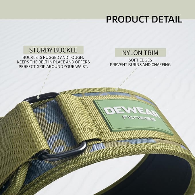 Durable Weight Lifting Belt, 4'' Wide Gym Belt for Bodybuilding, Powerlifting, Squats, Deadlift - Provides Lumbar Support & Stability for Men & Women
