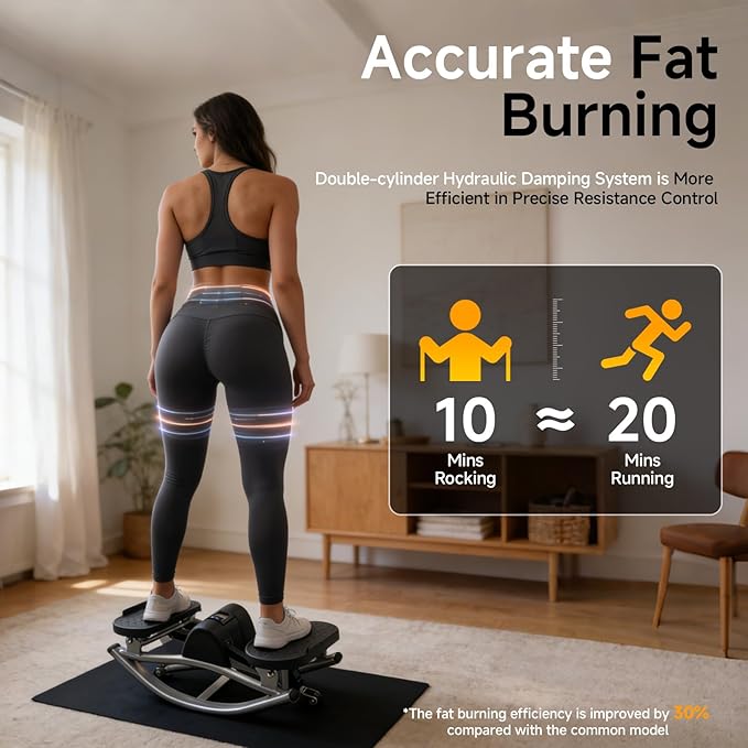 Rock Stepper Machine, Side to Side for Exercise at Home- with Digital Display, Workout Machine for Legs & Glutes, Mini The Rock for Home Apartment Dorm use