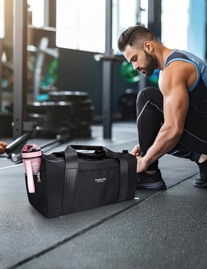 Gym Bag for Women with Shoe Compartment & Wet Pocket - Duffle Bag for Travel Sports Fitness Workout Athletic, 19“-Medium, Black