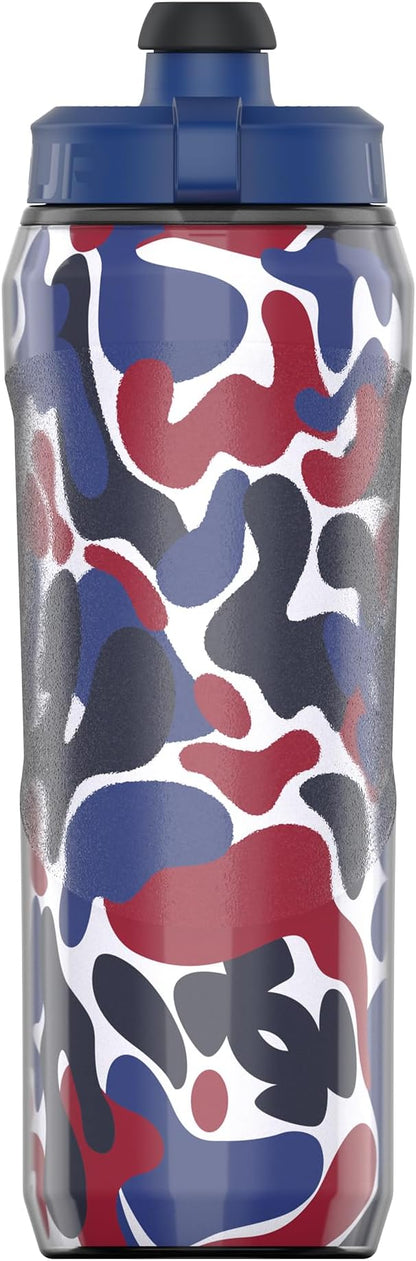 Under Armour 28oz Playmaker Squeeze Insulated 2 - Sports Water Jug, Leak Resistant for Baseball, Football & More, Royal Hypercamo