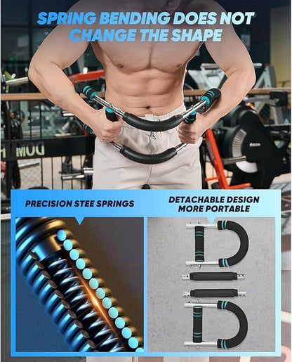 LYKAN Twister Arm Trainer, 40-100lb Adjustable Chest Workout Equipment, Arm Trainer, Twister Arm Trainer, Portable Power Twister Bar, Detachable Design Fitness Anywhere