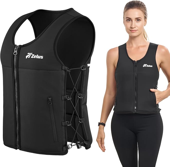 ZELUS Weighted Vest, 10&15lb. Z-Fit Weight Vest for Women Men with Adjustable Soft Iron Weights, Unisex Training Vest for Walking Strength Training, Workout Vest with Pockets Reflective Strip (Black, M/L)