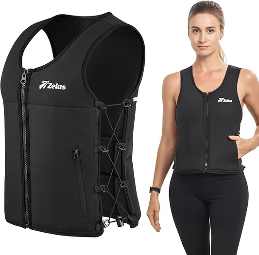 ZELUS Weighted Vest, 10&15lb. Z-Fit Weight Vest for Women Men with Adjustable Soft Iron Weights, Unisex Training Vest for Walking Strength Training, Workout Vest with Pockets Reflective Strip (Black, M/L)