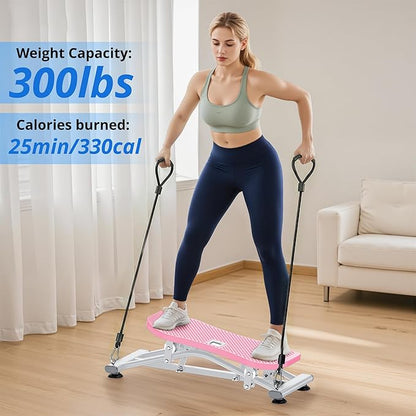 Balance Board with Resistance Bands, Versatile Rocking Stepper, Ski Machine & Wobble Board Featuring LCD Monitor, 330 lbs High-Capacity Side Steppers for Exercise at Home